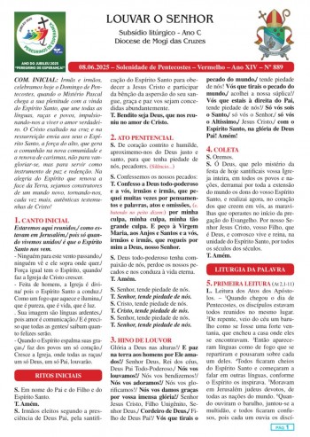 Louvar o Senhor - Ano C - 08 de junho de 2025 - Solenidade de Pentecostes