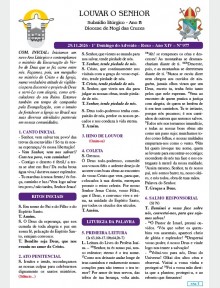 Louvar o Senhor - Ano B - 29 de novembro de 2026 - 1º Domingo do Advento