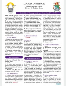 Louvar o Senhor - Ano B - 06 de dezembro de 2026 - 2º Domingo do Advento