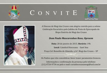 Dom Paulo Mascarenhas Roxo, Opraem, celebra 25 anos de ordenação episcopal