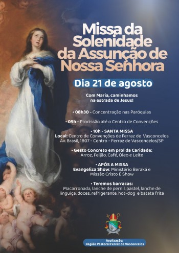 Região Pastoral Ferraz de Vasconcelos celebra a unidade no dia da Assunção de Nossa Senhora