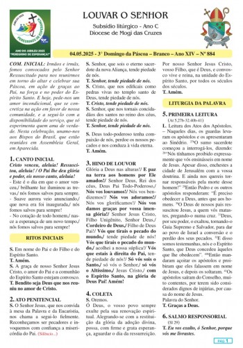 Louvar o Senhor - Ano C - 04 de maio de 2025 - 3º Domingo da Páscoa