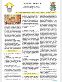 Louvar o Senhor - Ano A - 01º de novembro de 2026 - Solenidade de Todos os Santos