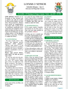 Louvar o Senhor - Ano A - 15 de novembro de 2026 - 33º Domingo do Tempo Comum