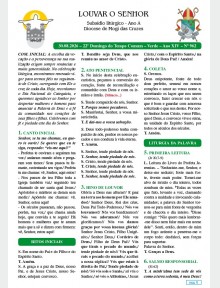 Louvar o Senhor - Ano A - 30 de agosto de 2026 - 22º Domingo do Tempo Comum