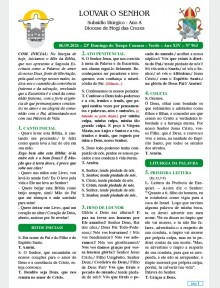 Louvar o Senhor - Ano A - 06 de setembro de 2026 - 23º Domingo do Tempo Comum